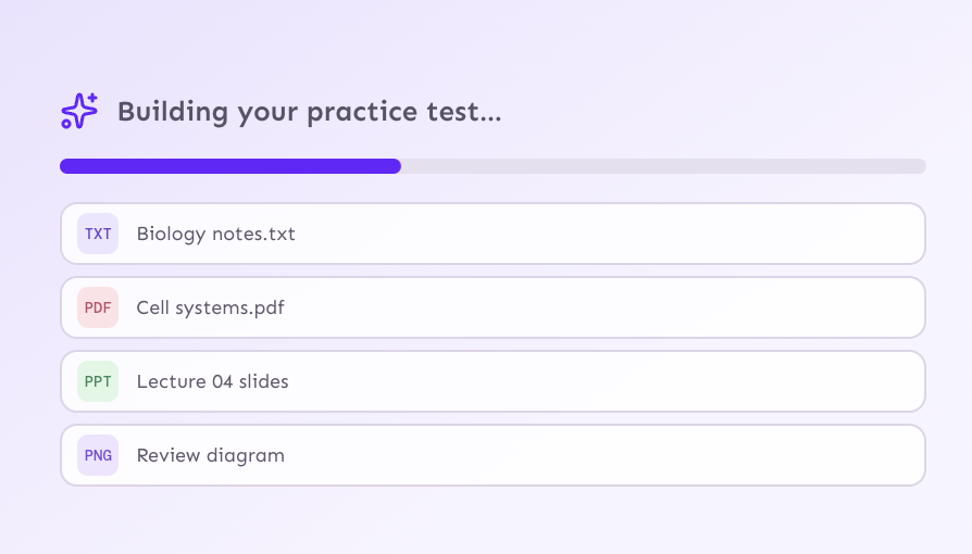 Practests building a practice test from study notes